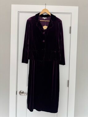 Velvet Maxi Skirt Set in Deep Plum